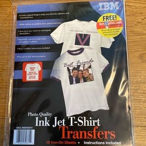IBM PHOTO QUALITY INK JET T-SHIRT TRANSFERS